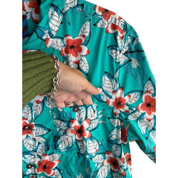 Modern Amusement Men's Hawaiian Shirt Colorful Floral 100% Cotton Size Medium - Picture 7 of 8